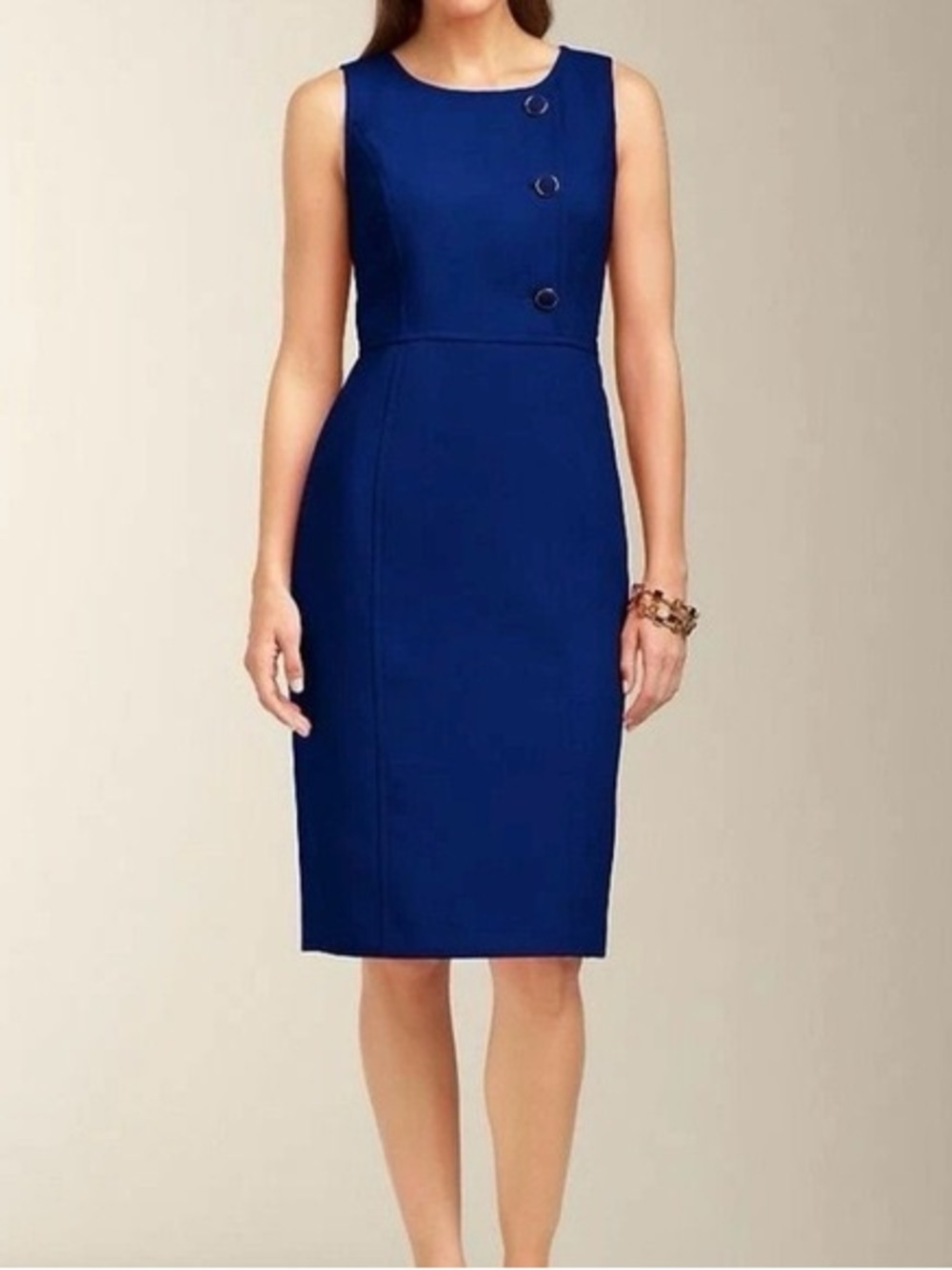 Talbots Royal Blue Wool Blend Sleeveless Sheath Dress | Women’s Size 10